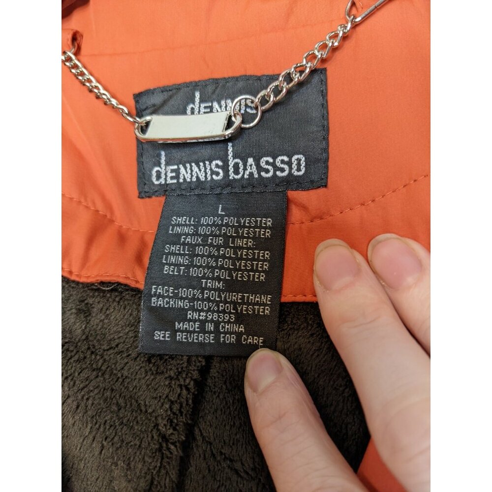 Dennis Basso Orange Faux Fur Interior Pea Coat Womens Size Large - Picture 4 of 9